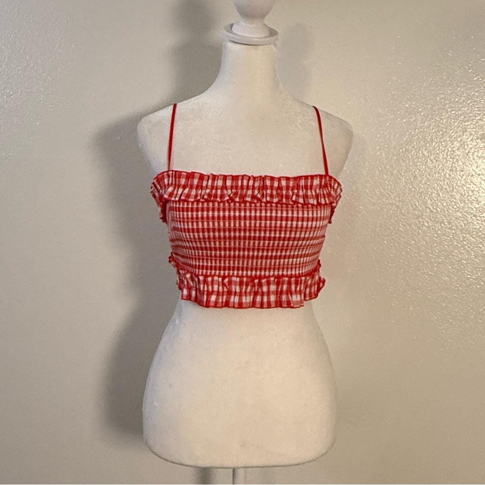 Colsie red gingham cami top